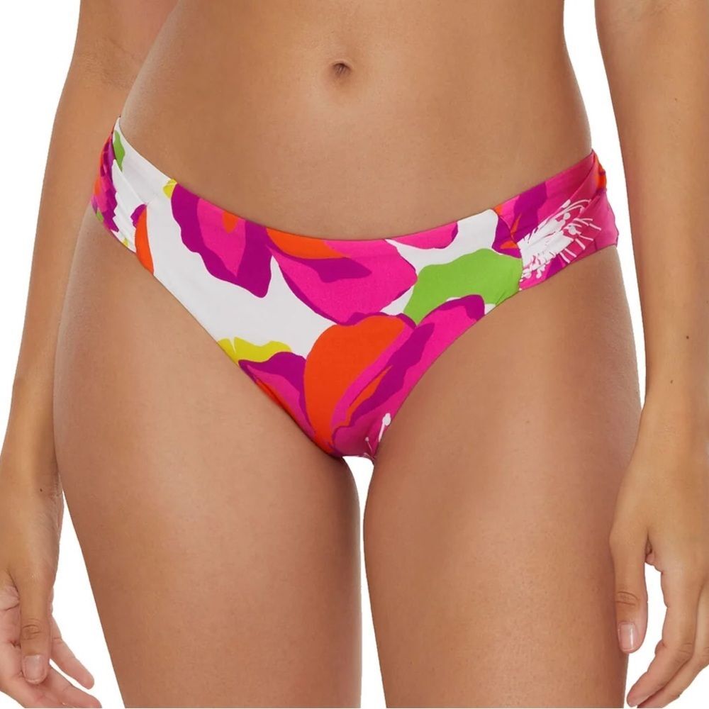 NWT $88 Trina Turk Swim Bloom Tab Side Hipster Bikini Bottom Size 6